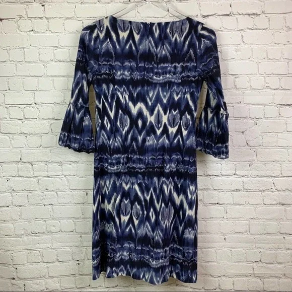 NICOLE Miller Blue&Cream Dress Small - Picture 2 of 5